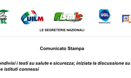 CCSL: CONDIVISI I TESTI SU SALUTE E SICUREZZA; INIZIATA LA DISCUSSIONE SU ORARIO DI LAVORO E ISTITUTI CONNESSI