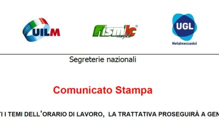 CCSL: DEFINITI I TEMI DELL’ORARIO DI LAVORO, LA TRATTATIVA PROSEGUIRÀ A GENNAIO