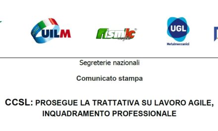 CCSL: PROSEGUE LA TRATTATIVA SU LAVORO AGILE, INQUADRAMENTO PROFESSIONALE