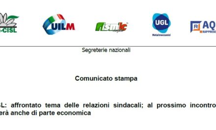 CCSL: AFFRONTATO TEMA DELLE RELAZIONI SINDACALI; AL PROSSIMO INCONTRO SI PARLERÀ ANCHE DI PARTE ECONOMICA