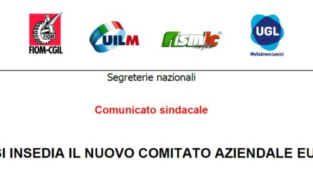 CNHI: SI INSEDIA IL NUOVO COMITATO AZIENDALE EUROPEO