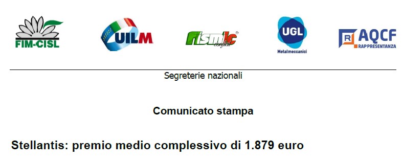 STELLANTIS: PREMIO MEDIO COMPLESSIVO DI :1.879 EURO