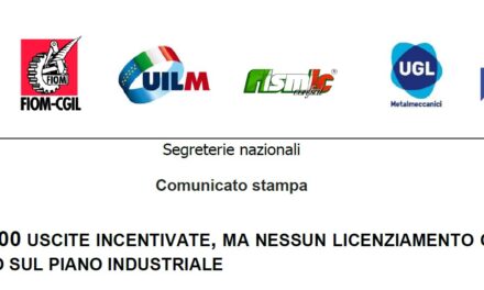 MARELLI: 400 USCITE INCENTIVATE, MA NESSUN LICENZIAMENTO COATTO E CONFRONTO SUL PIANO INDUSTRIALE