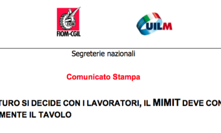 IIA: IL FUTURO SI DECIDE CON I LAVORATORI, IL MIMIT DEVE CONVOCARE URGENTEMENTE IL TAVOLO