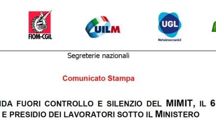 IIA: AZIENDA FUORI CONTROLLO E SILENZIO DEL MIMIT, IL 6 LUGLIO SCIOPERO E PRESIDIO DEI LAVORATORI SOTTO IL MINISTERO