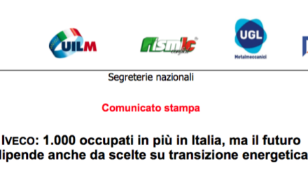 IVECO: 1.000 occupati in più in Italia, ma il futuro dipende anche da scelte su transizione energetica