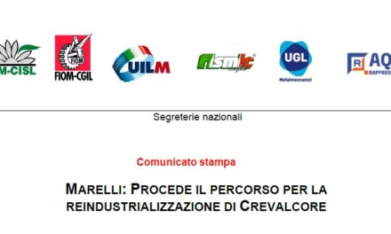 MARELLI: PROCEDE IL PERCORSO PER LA REINDUSTRIALIZZAZIONE DI CREVALCORE