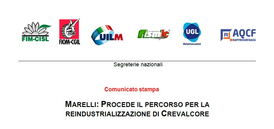 MARELLI: PROCEDE IL PERCORSO PER LA REINDUSTRIALIZZAZIONE DI CREVALCORE