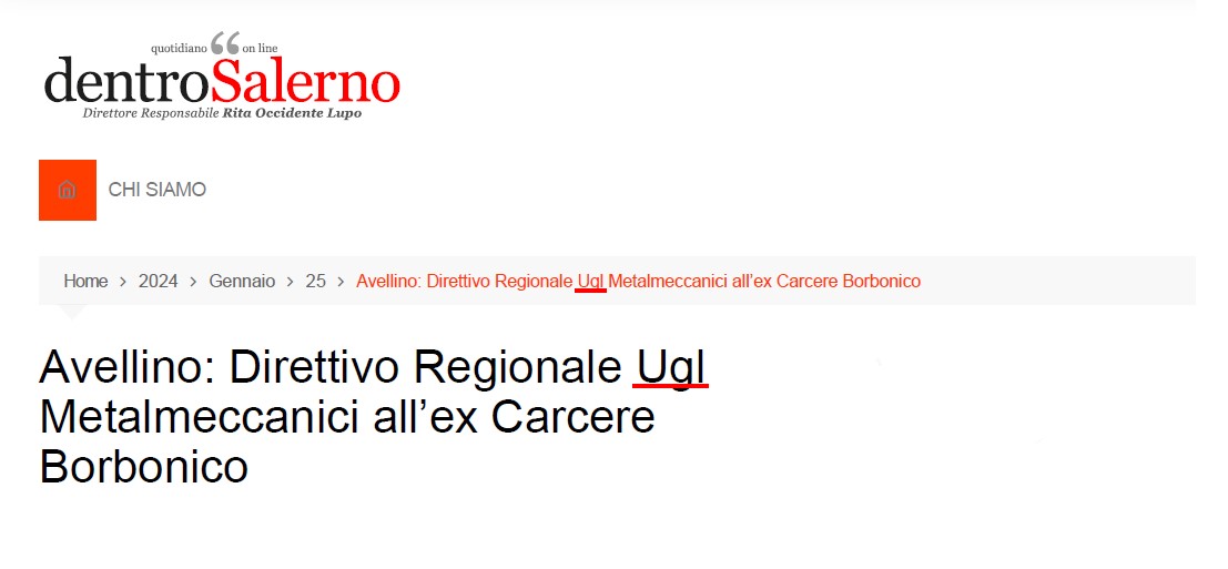 AVELLINO: DIRETTIVO REGIONALE UGL METALMECCANICI ALL’EX CARCERE BORBONICO