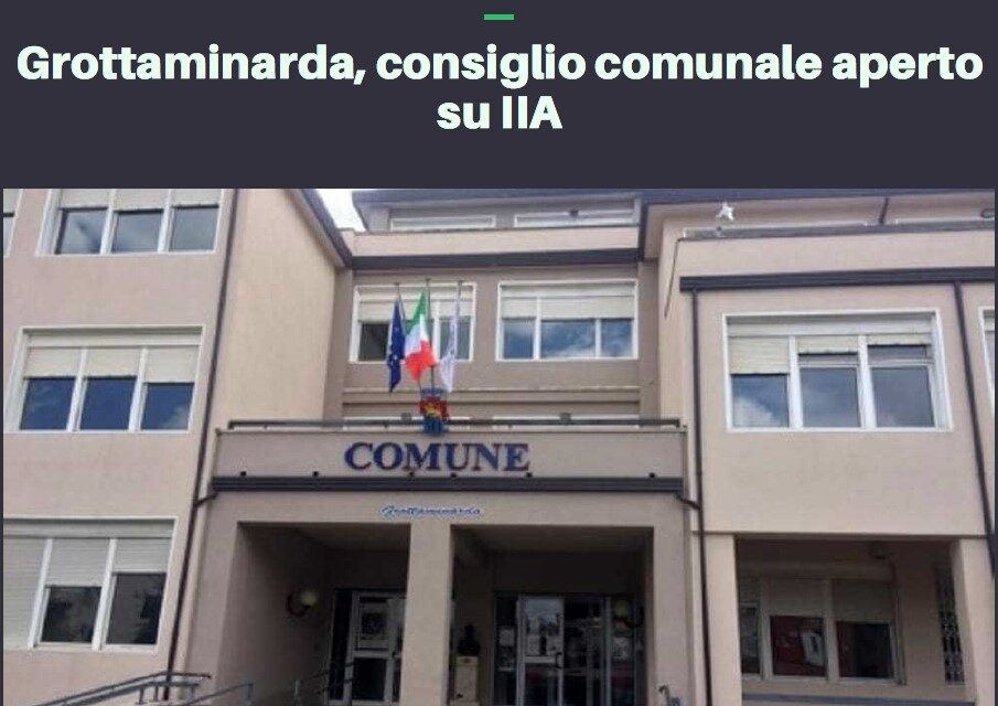 GROTTAMINARDA, CONSIGLIO COMUNALE APERTO SU IIA