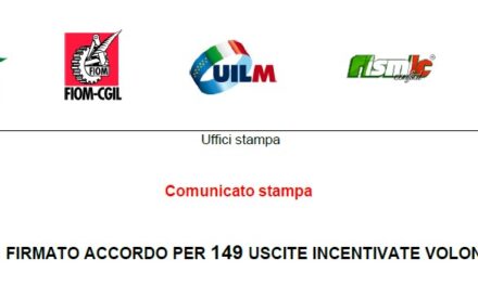 CNHI: FIRMATO ACCORDO PER 149 USCITE INCENTIVATE VOLONTARIE