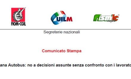 Industria Italiana Autobus: no a decisioni assunte senza confronto con i lavoratori