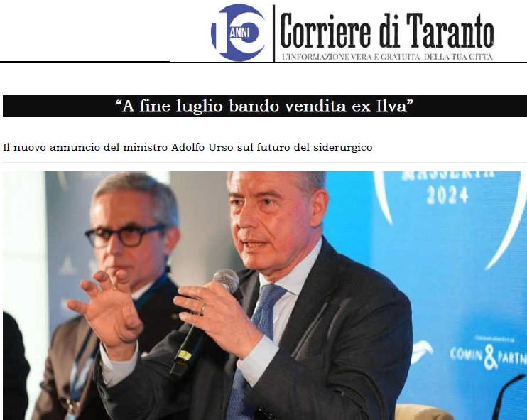 A FINE LUGLIO BANDO VENDITA EX ILVA