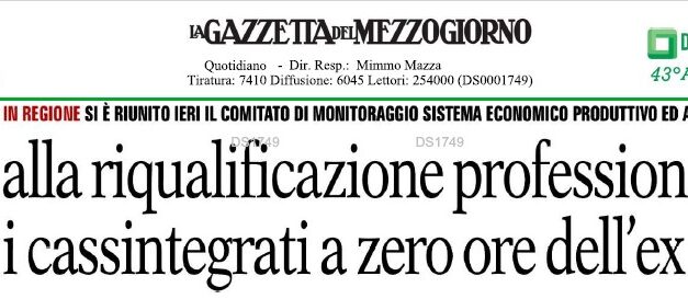 VIA ALLA RIQUALIFICAZIONE PROFESSIONALE PER I CASSAINTEGRATI A ZERO ORA DELL’EX ILVA