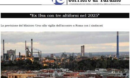 “EX ILVA CON TRE ALTIFORNI NEL 2025”