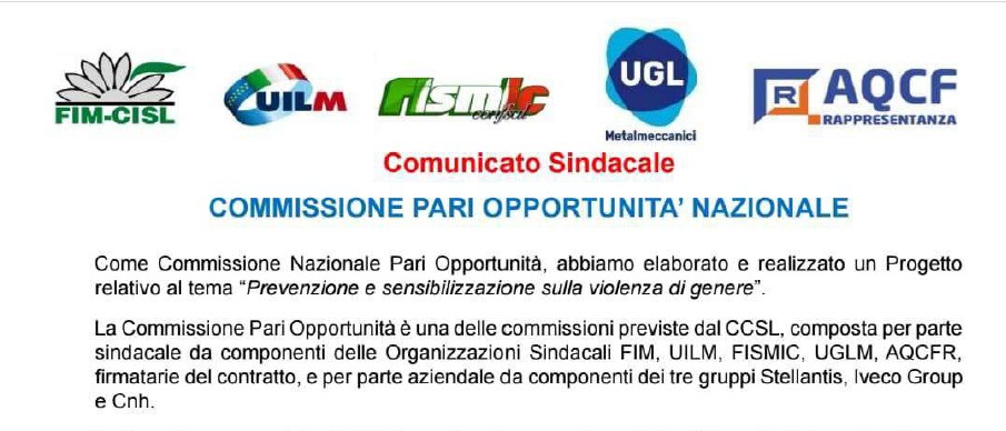 COMMISSIONE PARI OPPORTUNITA’